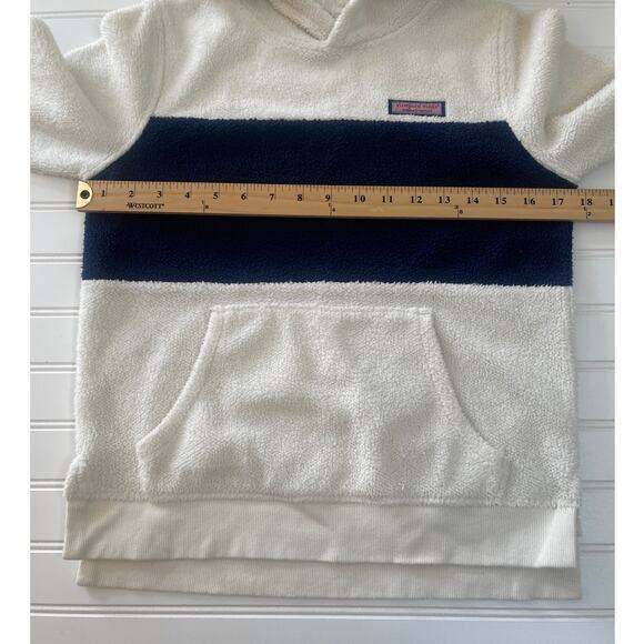 Vineyard Vines Fuzzy Color Block Hi Lo Sweatshirt Fleece Hoodie Girls Large (14) - Picture 4 of 9